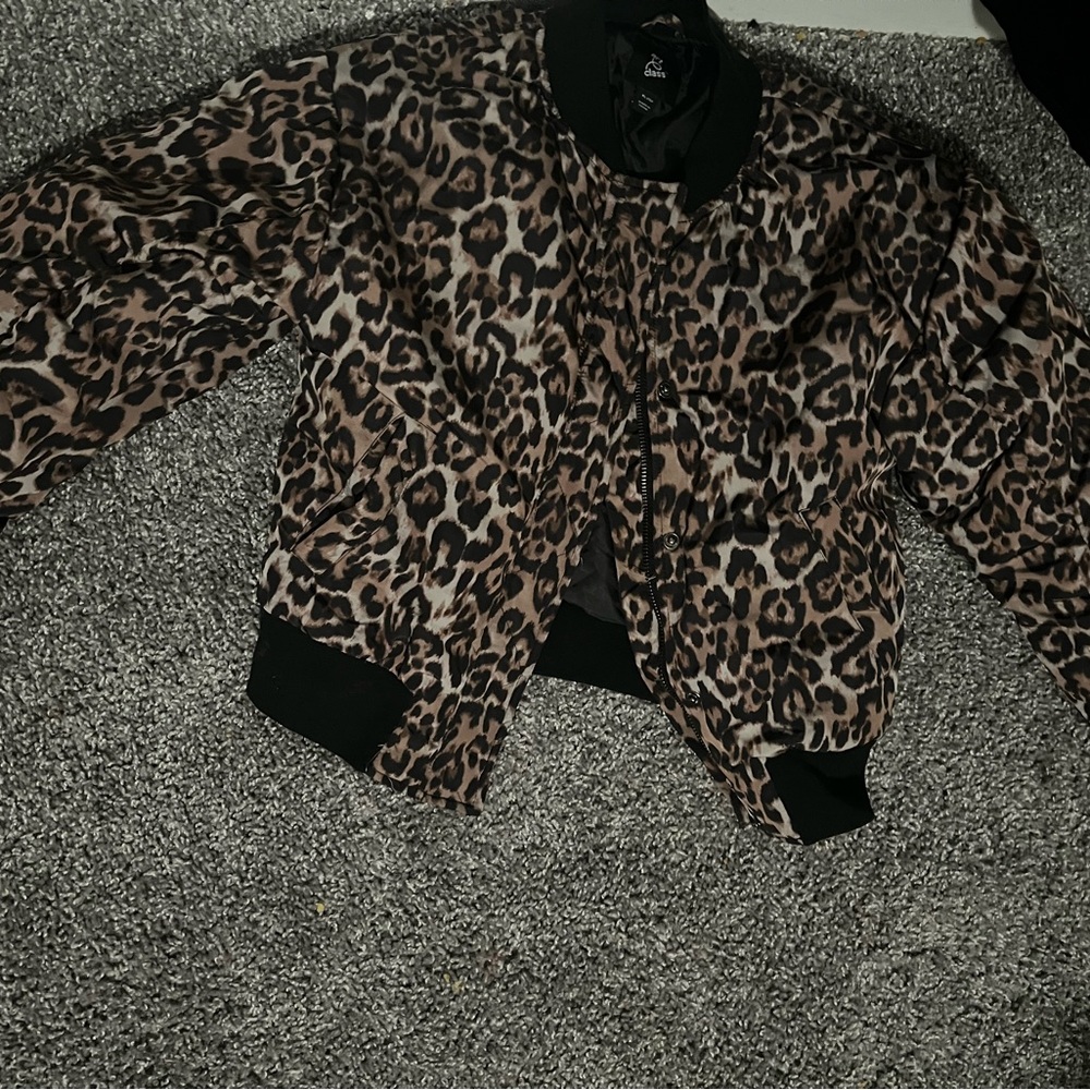 Leopard Print Bomber Jacket